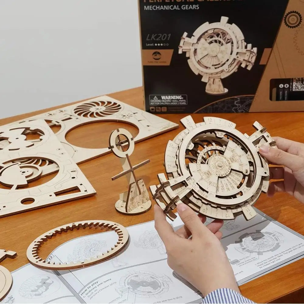 Robotime Creative DIY Perpetual Calendar Wooden Model Building Kits Assembly Toy Gift for Children Adult Dropshipping LK201 - My Homes Goods