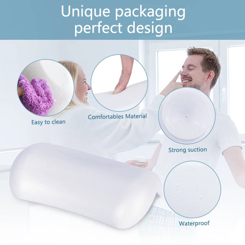 Bathtub Pillow, SPA Bath Pillow PU Waterproof Bath Headrest Comfortable Bathtub Headrest With Suction cup,Bathroom Accessories - My Homes Goods