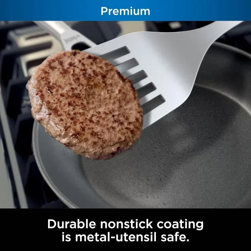 Ninja C39900 Foodi NeverStick Premium Cookware Set, Hard-Anodized, Nonstick, Durable & Oven Safe To 500°F Pot Set Cookware Set
