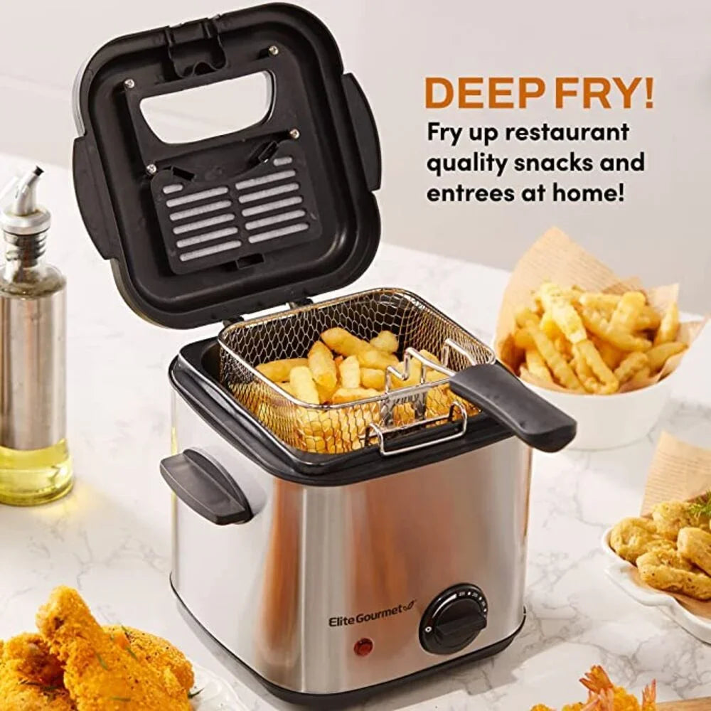 1.5 Quart Deep Fryer Stainless Steel Air Fryer Oven Electric Deep Fryer - My Homes Goods