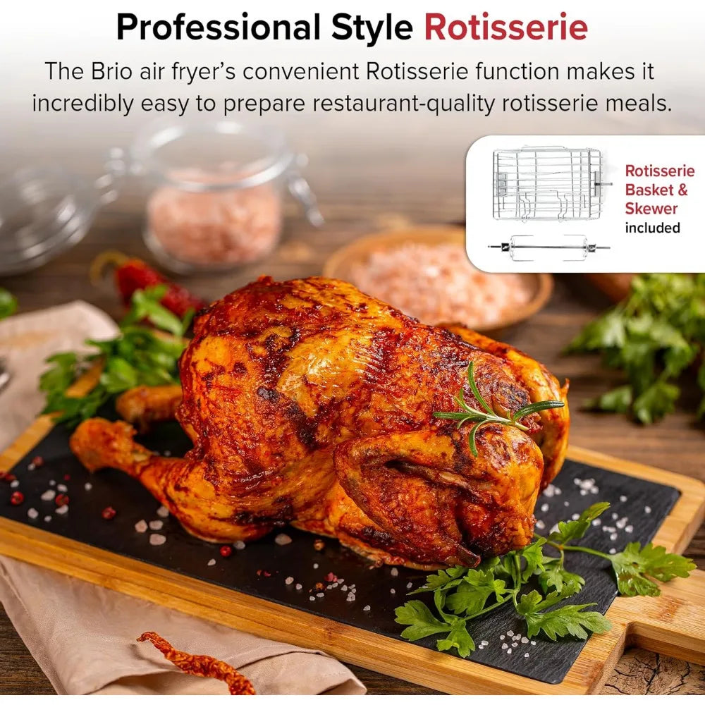 15.5Qt Air Fryer,Powerful 1800W,50°-425°F Temp Controls,100 Presets & 50 Memory,Integrated Smart Thermometer,Linear T Technology - My Homes Goods