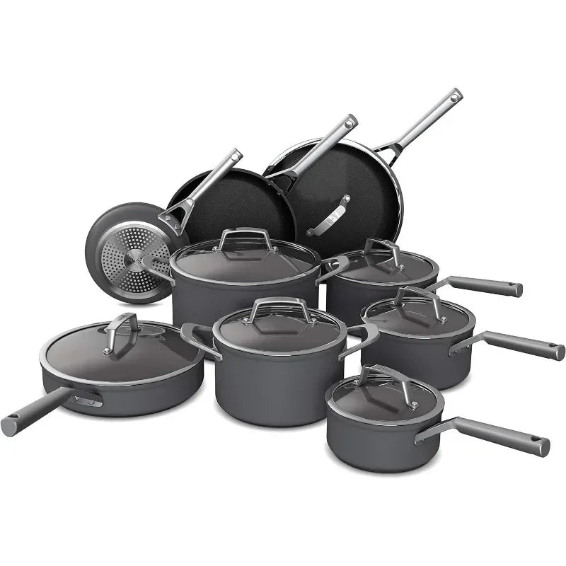 Ninja C39900 Foodi NeverStick Premium Cookware Set, Hard-Anodized, Nonstick, Durable & Oven Safe To 500°F Pot Set Cookware Set