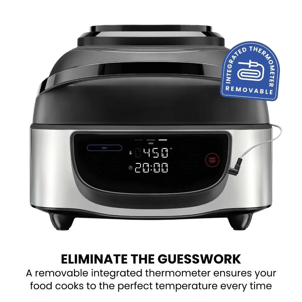 2023 New 5-in-1 Air Fryer + Indoor Grill with Cooking Thermometer, 7.4qt Capacity - My Homes Goods