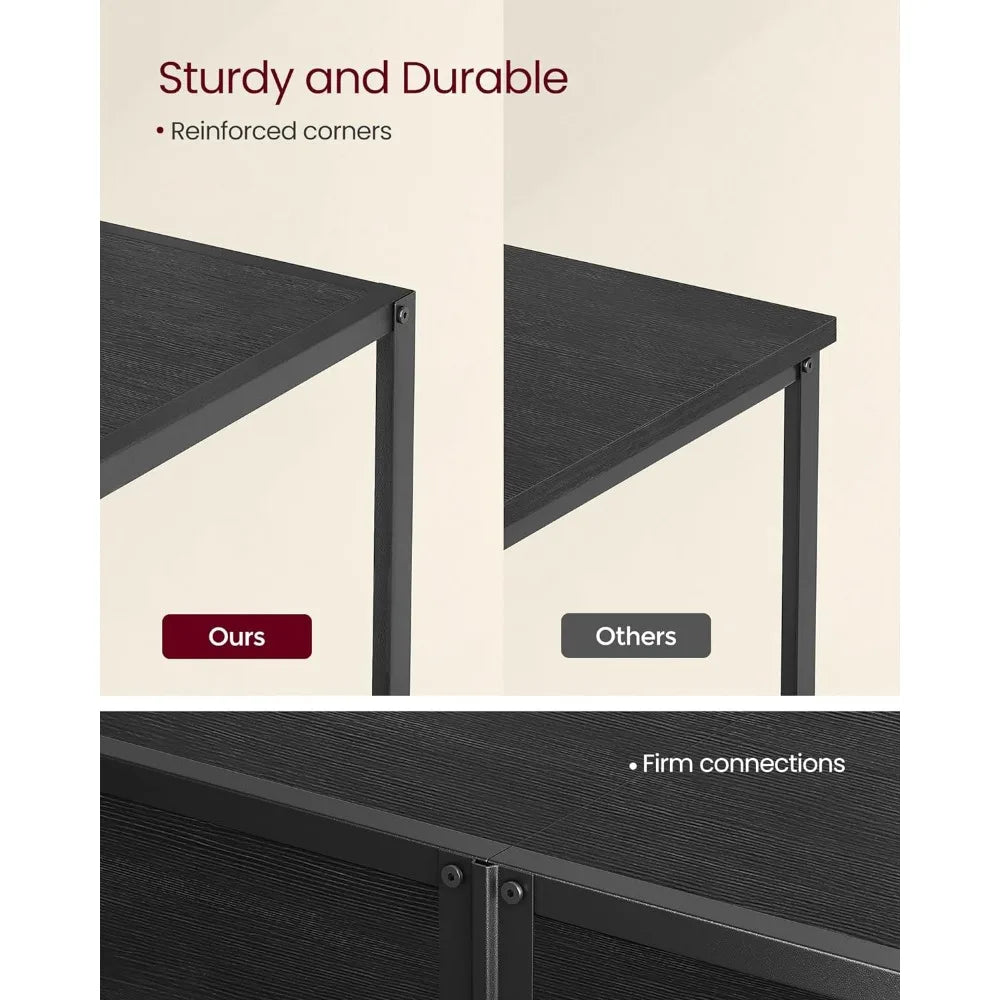 Modern TV Stand for TVs up to 75 Inches, Industrial TV Console Table with Open Storage Shelves 3-Tier Entertainment Center - My Homes Goods