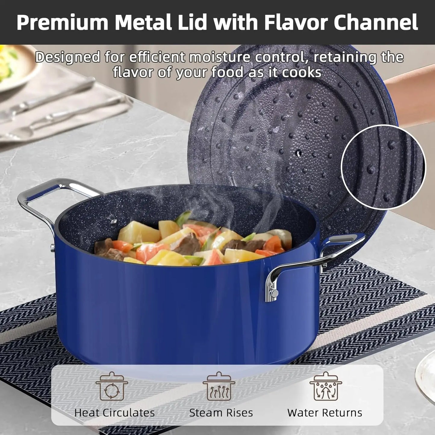 Forged Lightweight Cookware Set Free, Healthy Ceramic Coating, Ultra Non-Stick, Stay-Cool Handles, Works on All &Induction Ready