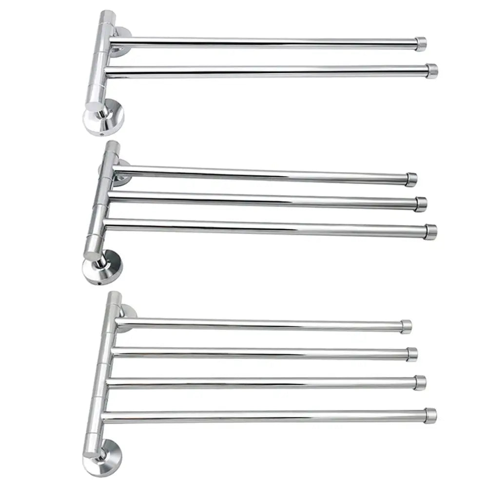 Stainless Steel Towel Bar Rotating Towel Rack Bathroom Kitchen Wall-mounted Towel Polished Rack Holder Hardware Accessory - My Homes Goods