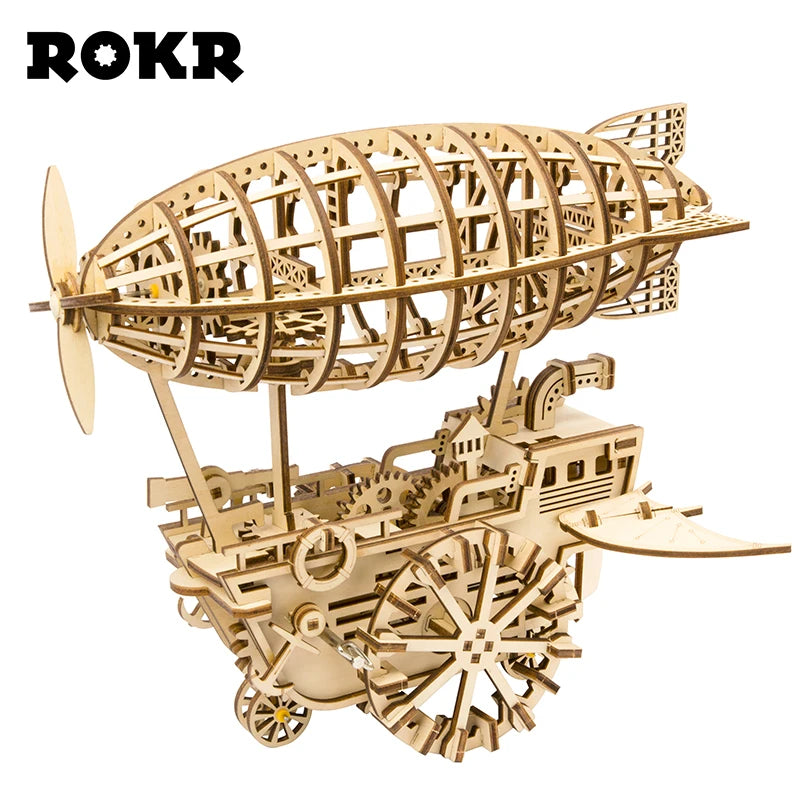 Robotime ROKR DIY 3D Wooden Puzzle Mechanical Gear Drive Model Building Kit Toys Gift for Children Adult Teens - My Homes Goods