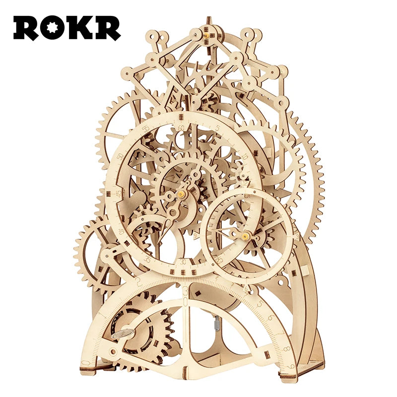 Robotime ROKR DIY 3D Wooden Puzzle Mechanical Gear Drive Model Building Kit Toys Gift for Children Adult Teens - My Homes Goods