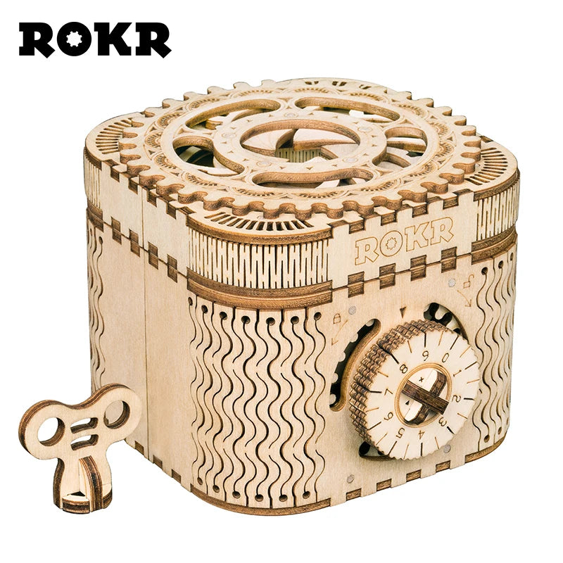 Robotime ROKR DIY 3D Wooden Puzzle Mechanical Gear Drive Model Building Kit Toys Gift for Children Adult Teens - My Homes Goods