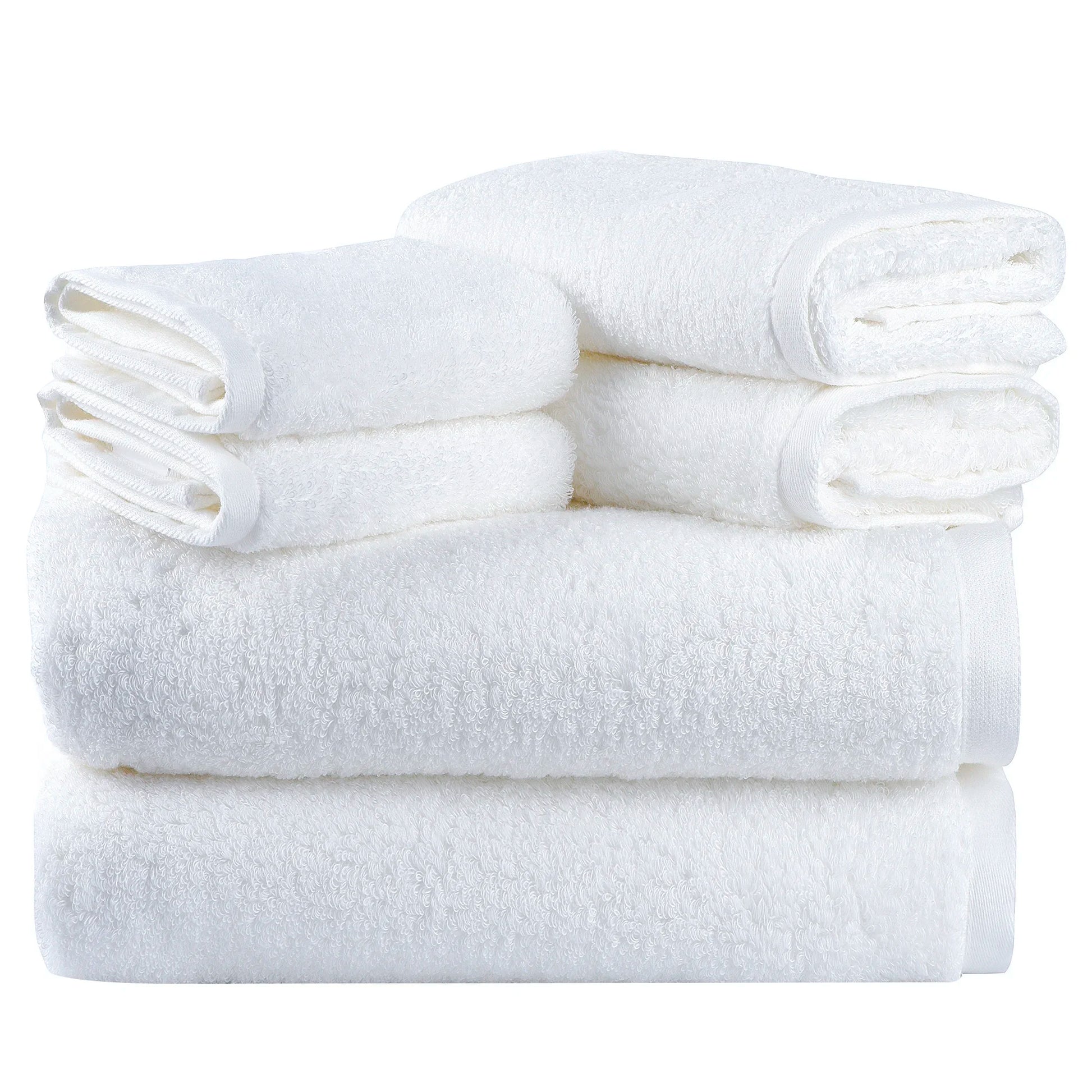 SEMAXE Luxury Bath Towel Set,2 Large Bath Towels,2 Hand Towels,2 Face towels . Cotton Highly Absorbent Bathroom Towels White - My Homes Goods