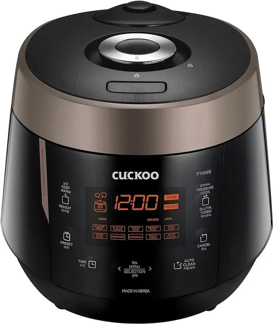CUCKOO CRP-P1009SB | 10-Cup (Uncooked) Pressure Rice Cooker | 12 Menu Options: Quinoa, Oatmeal, GABA/Brown