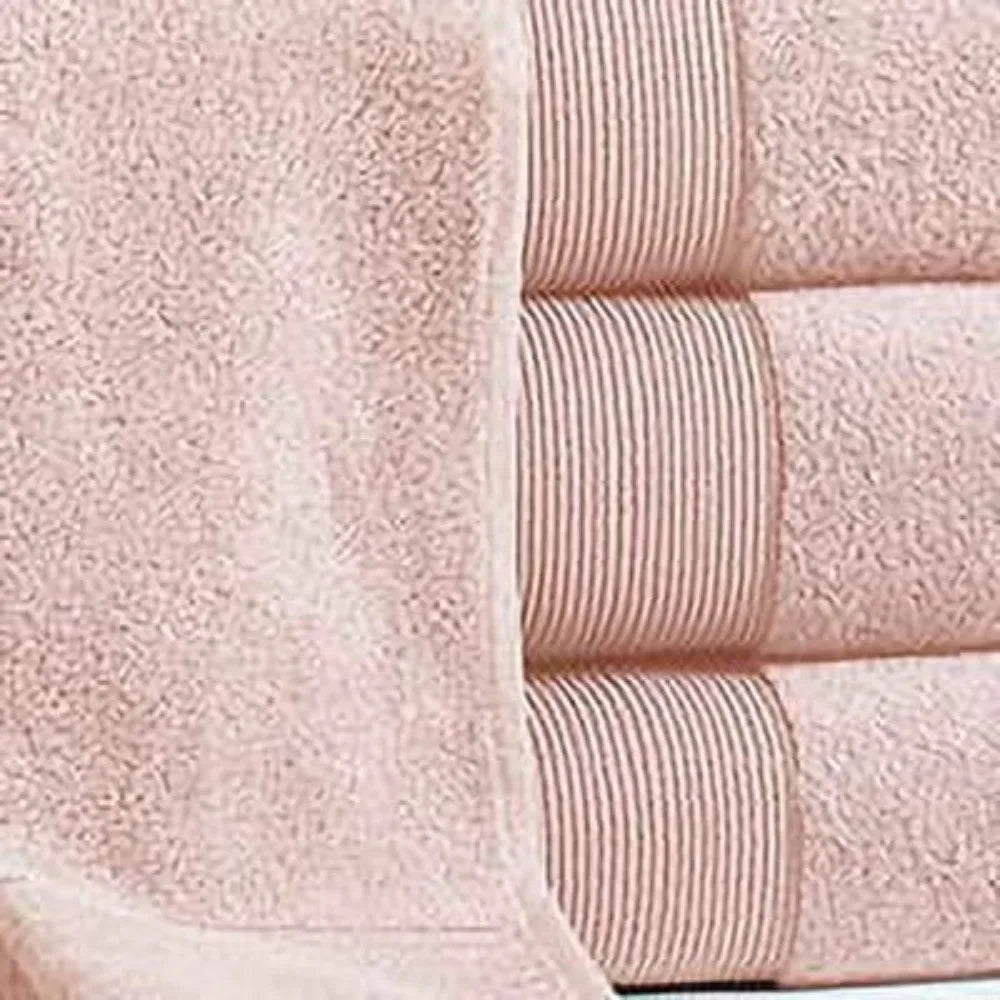 Towel set, 18 piece cotton adult bath towel set, peach red, 100% pure cotton, high water absorption bath towel set - My Homes Goods