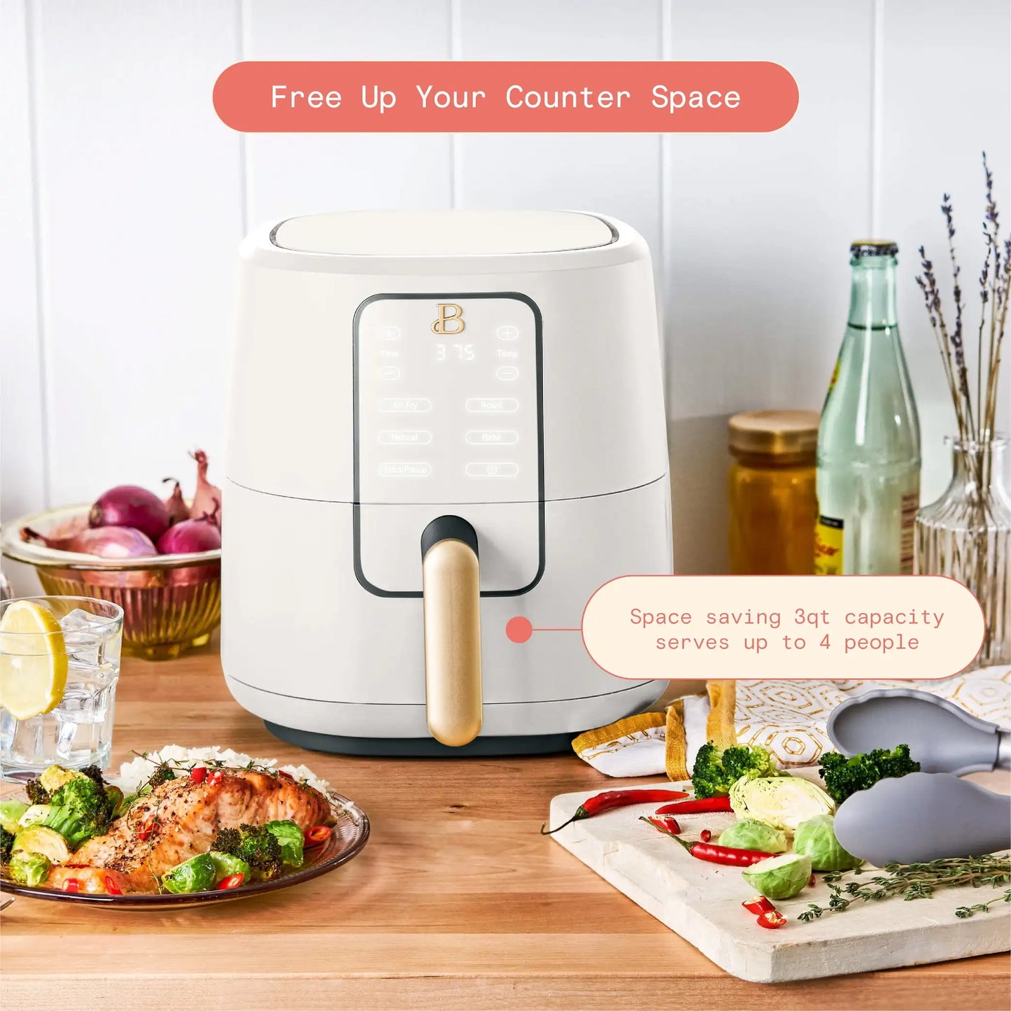 Beautiful 3 Qt Air Fryer with TurboCrisp Technology, Limited Edition Merlot by Drew Barrymore - My Homes Goods