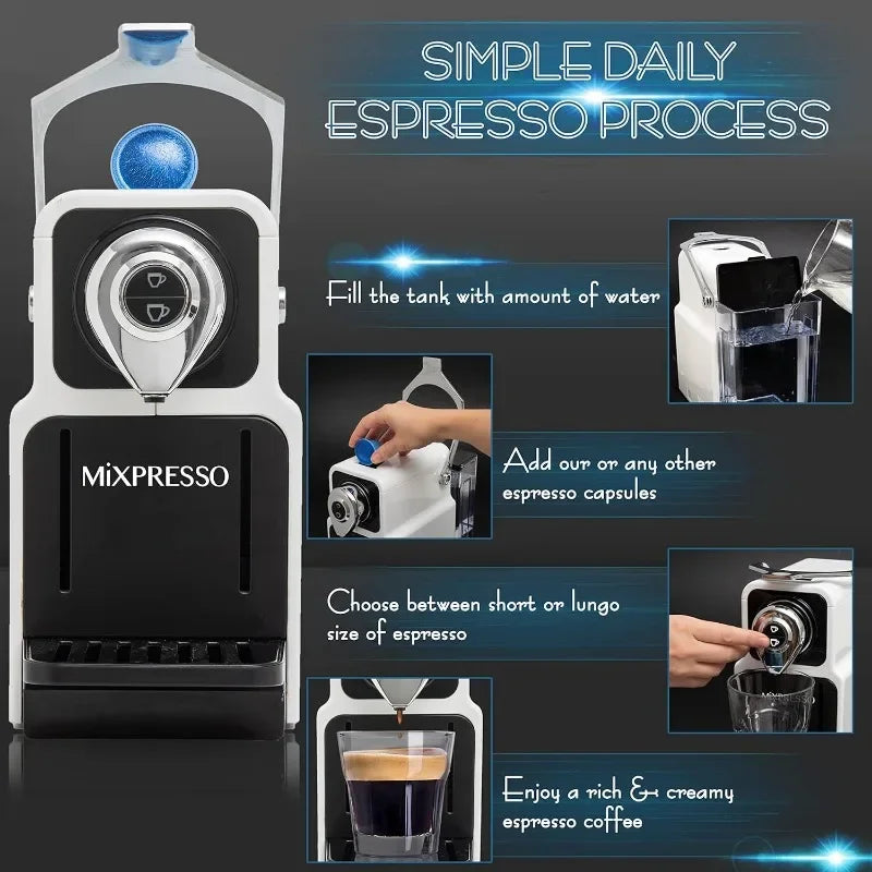 Mixpresso Espresso Machine for Nespresso Compatible Capsule, Single Serve Coffee Maker - My Homes Goods