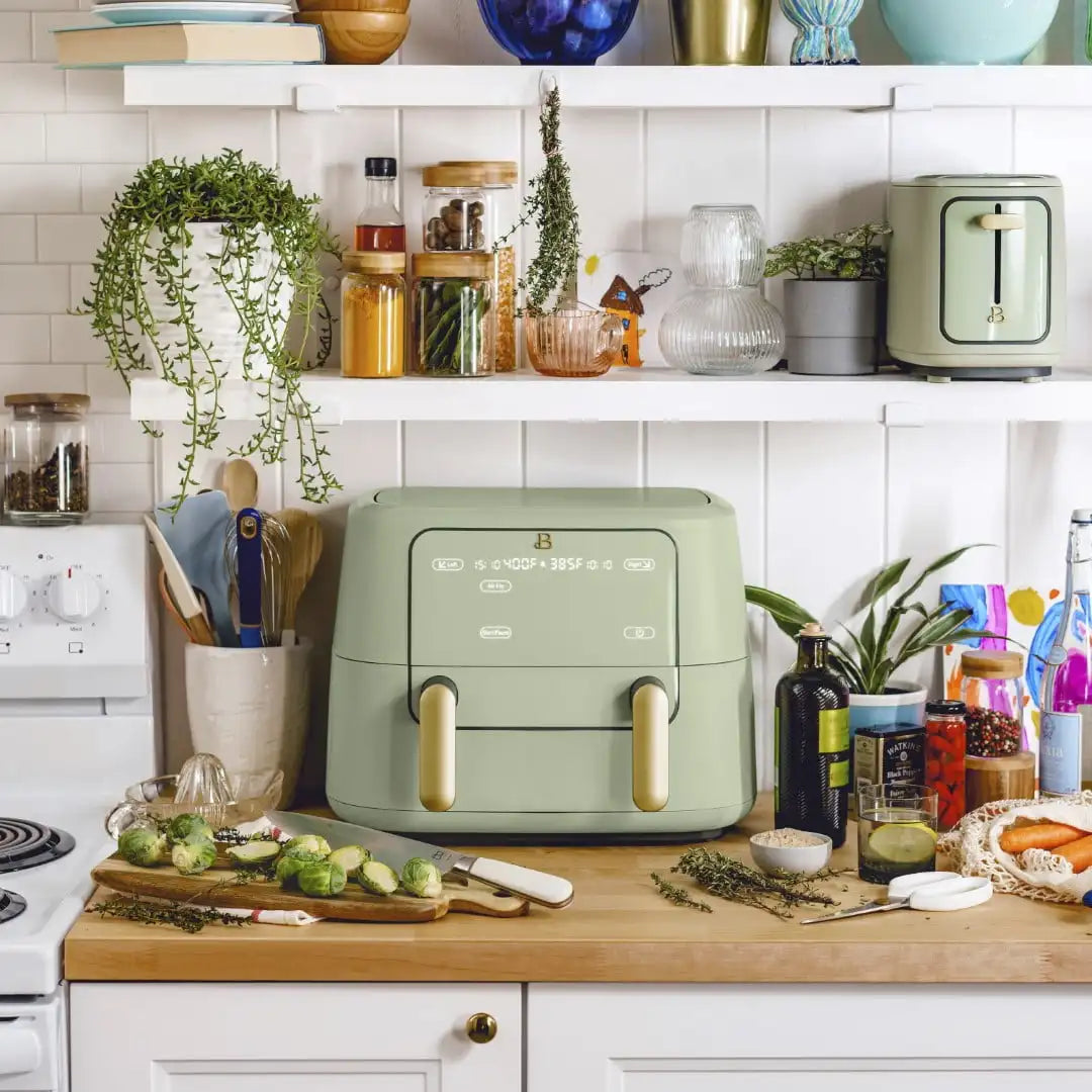 Beautiful 9QT TriZone Air Fryer, Sage Green by Drew Barrymore - My Homes Goods