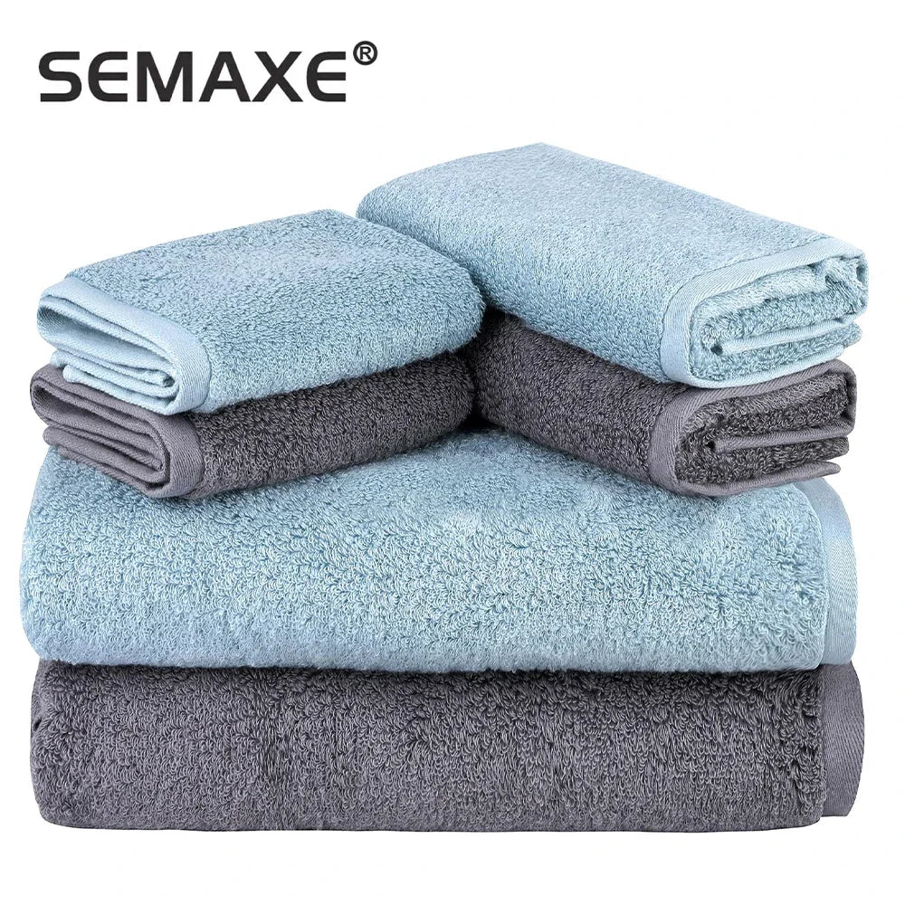 SEMAXE Luxury Bath Towel Set,2 Large Bath Towels,2 Hand Towels,2 Face towels . Cotton Highly Absorbent Bathroom Towels White - My Homes Goods