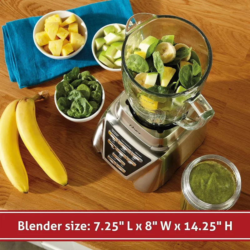 Blender with Glass Jar, 24-Ounce Smoothie Cup, Brushed Nickel - My Homes Goods