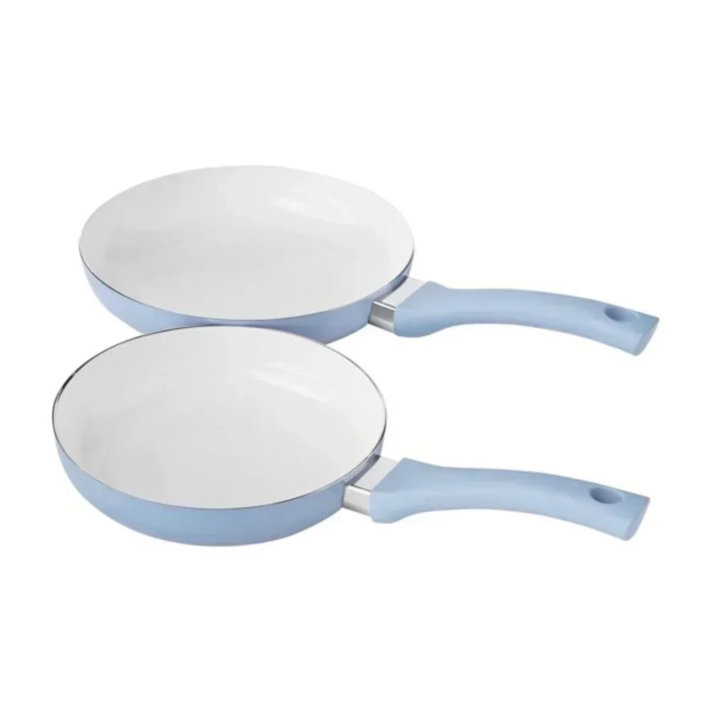 Ceramic Nonstick 12 Piece Cookware Set, Aqua, Hand Wash Only Pots and Pans - My Homes Goods