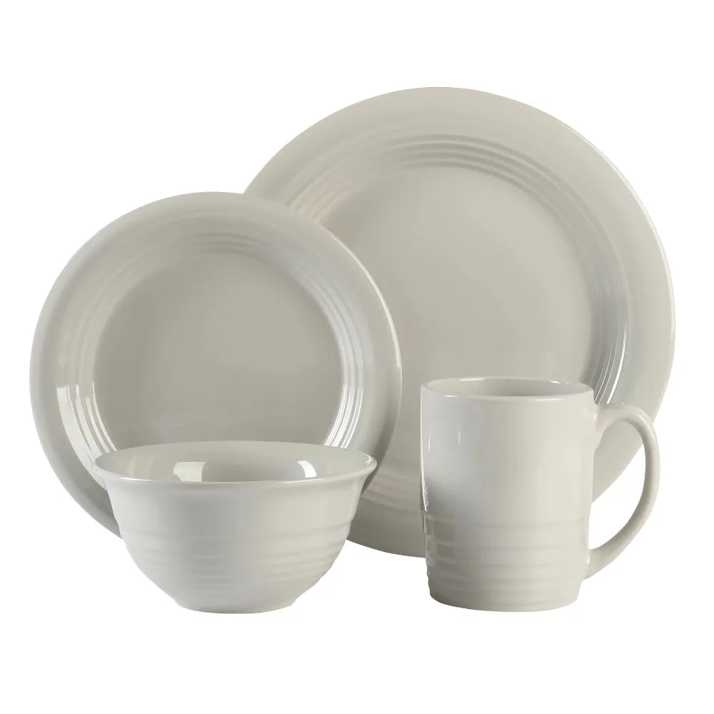 Everyday Night Holm Grey 16-Piece Stoneware Dinnerware Set