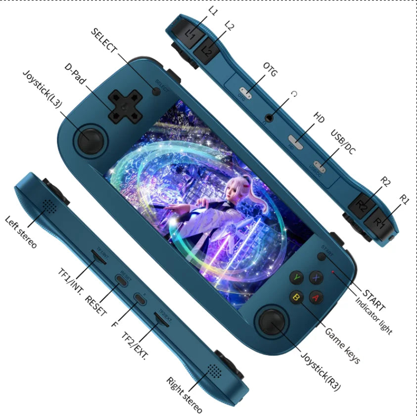 Anbernic RG503 Retro Handheld Video Game Console 4.95-inch OLED Screen Linux System Portable Game Player RK3566 Bluetooth 5G Wif - My Homes Goods