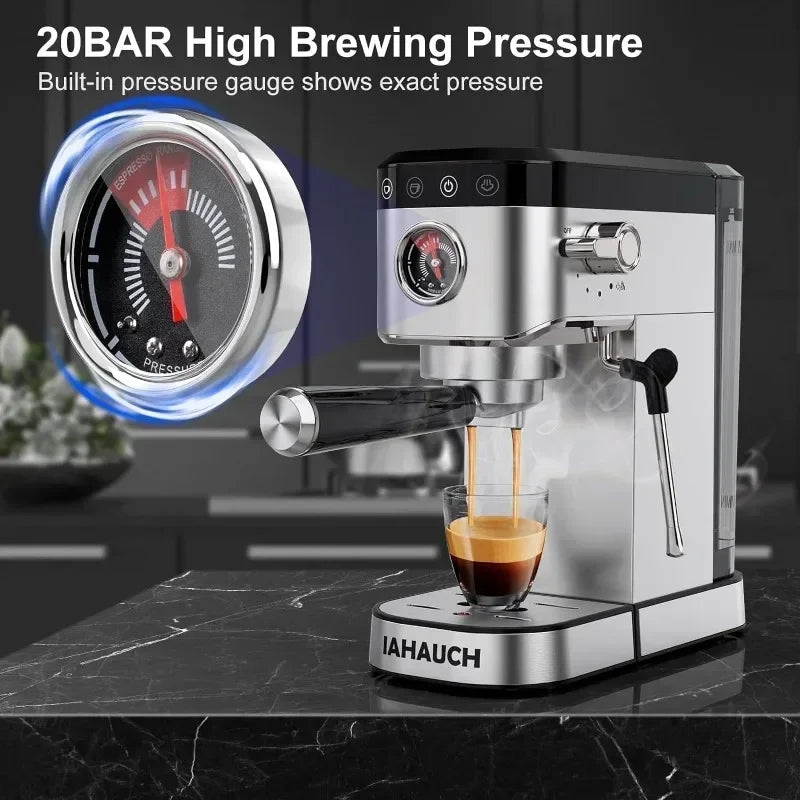 Espresso Machine 20 Bar, Professional Espresso Maker with Milk Frother Steam Wand, Compact Espresso Coffee Machine - My Homes Goods