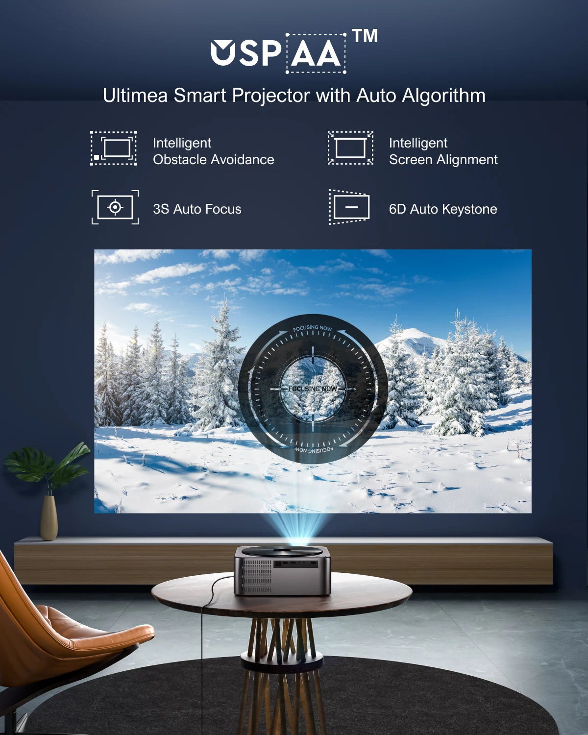 ULTIMEA Full HD Projector 1080P 4K Video Home Theater Object Avoidance 6D Keystone Auto Focus 5G WiFi Bluetooth Smart Proyector - My Homes Goods