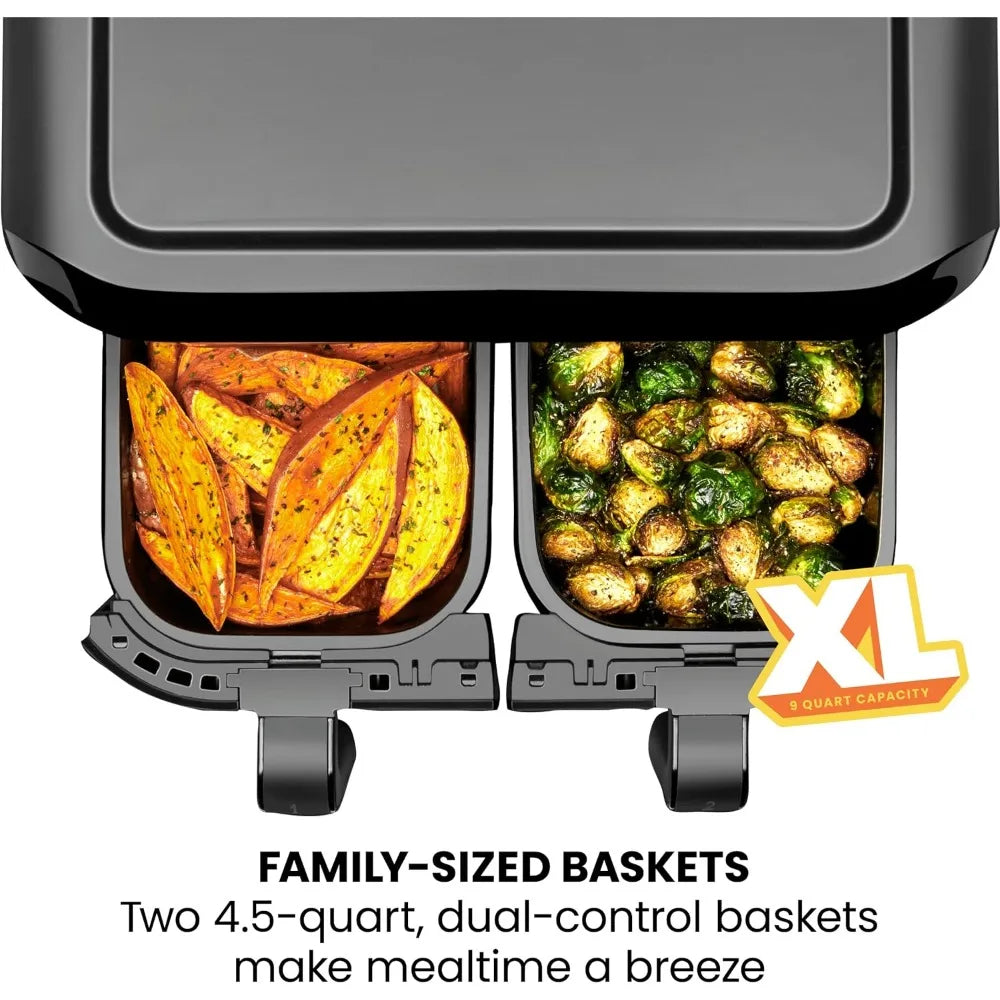 Maximize The Healthiest Meals With Double Basket Capacity Air Fryer Home-appliance Kitchen Airfryer Airfryers Oil Fryers - My Homes Goods