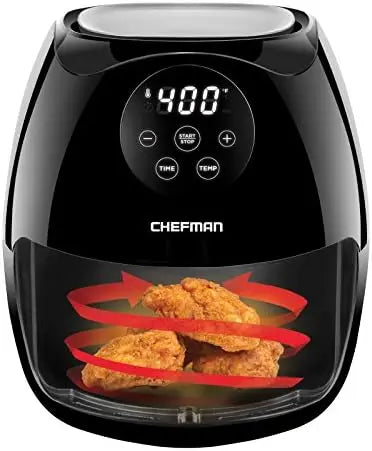 6.5 Quart Air Fryer Oven with Space Saving Flat Basket, Oil Free Hot Airfryer with 60 Minute Timer & Auto Shut Off, Dishwash - My Homes Goods