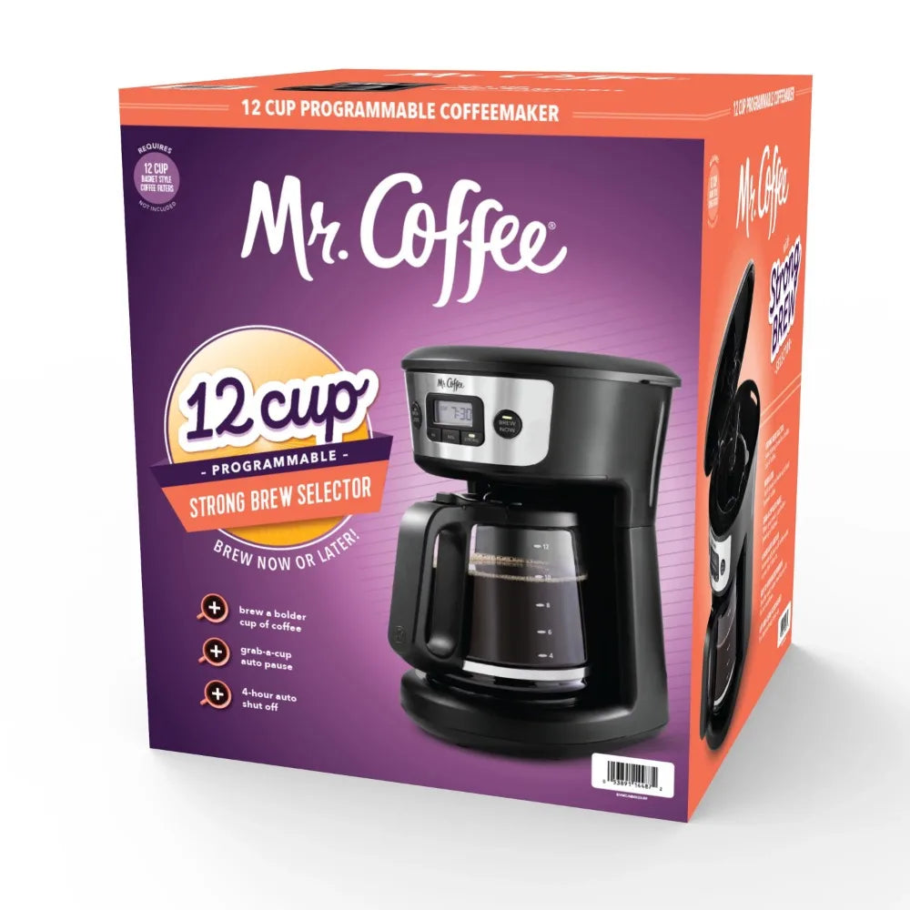 Mr. Coffee® 12-Cup Programmable Coffee Maker with Strong Brew Selector, Stainless Steel - My Homes Goods