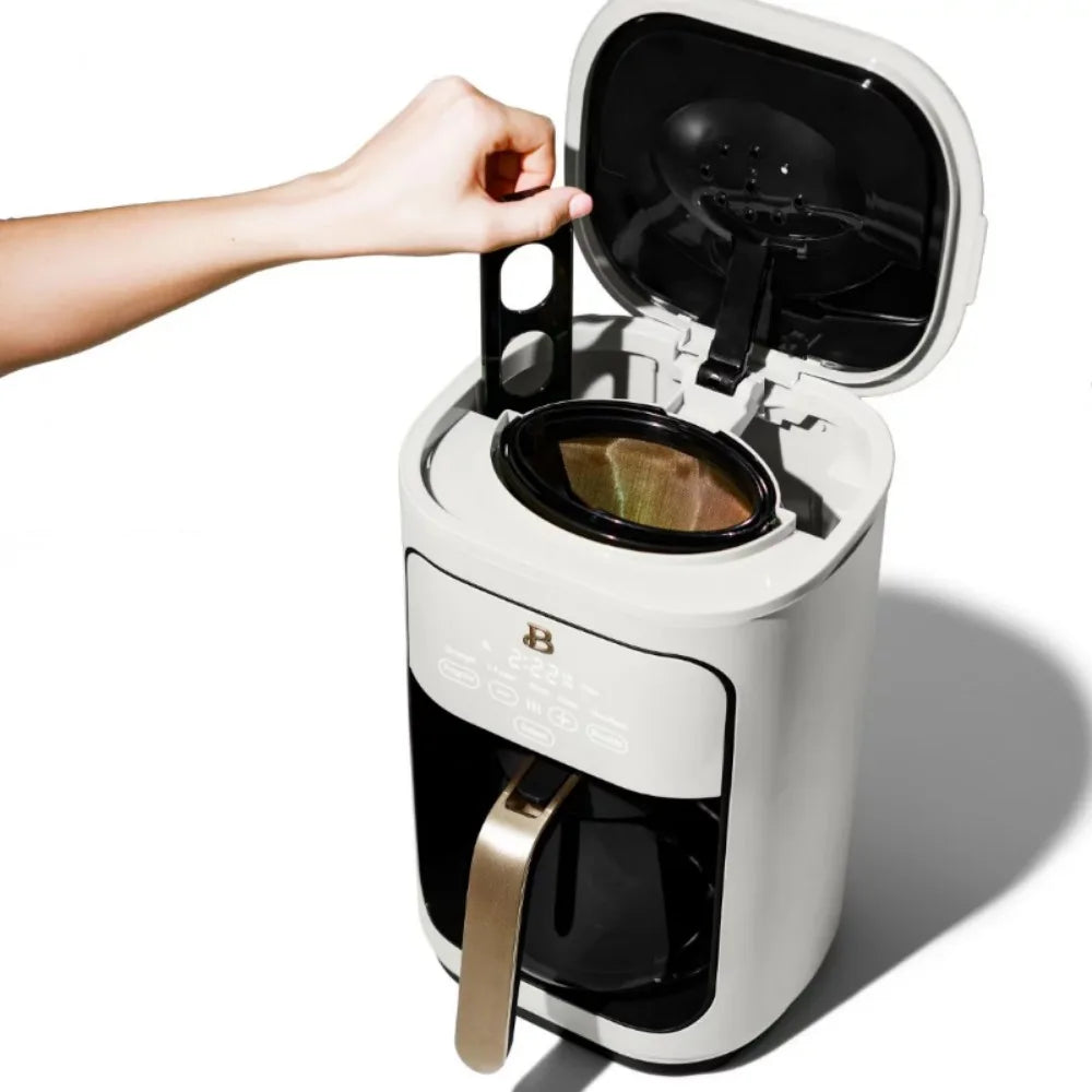 Beautiful Coffee Makers 14 Cup Programmable Touchscreen Coffee Maker White Icing by Drew Barrymore - My Homes Goods