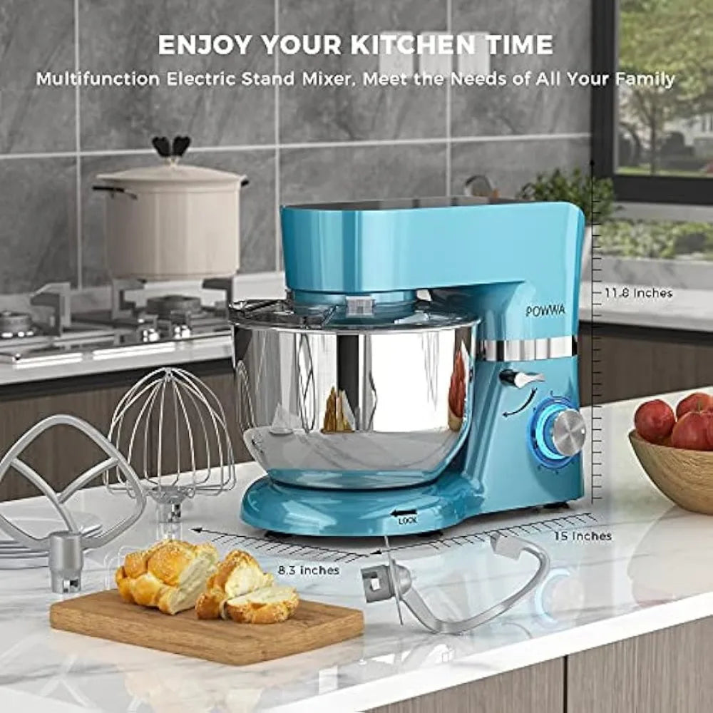 Stand Mixer, POWWA 7.5 QT Electric Mixer, 6+P Speed 660W Household Tilt-Head Kitchen Food Mixers with Whisk, - My Homes Goods