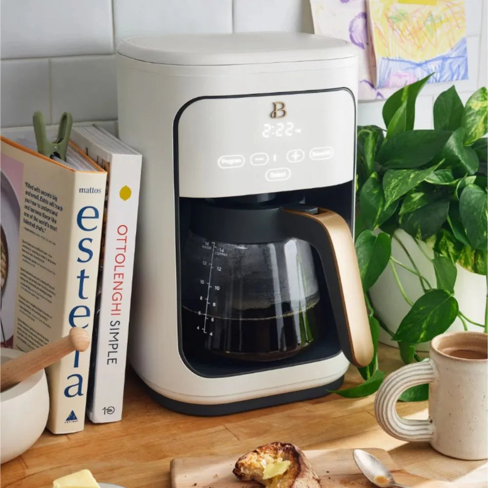 Beautiful Coffee Makers 14 Cup Programmable Touchscreen Coffee Maker White Icing by Drew Barrymore - My Homes Goods