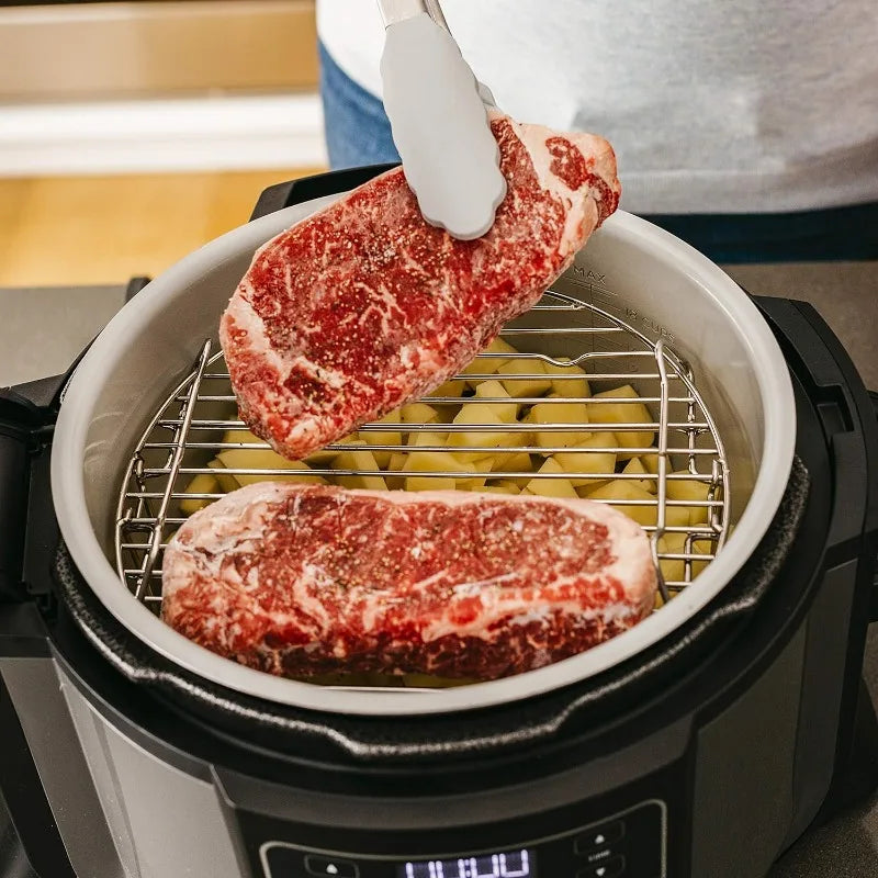 Pressure, Broil,Dehydrate,Slow Cooker, Air Fryer, and More, with 6.5 Quart Capacity and 45 Recipe Book, and a High Gloss Finish - My Homes Goods