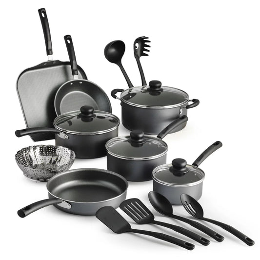 NoEnName_Null Primaware 18 Piece Non-stick Cookware Set, Pots and Pans Set Nonstick Cooking Pots, Pots and Pans, Kitchen - My Homes Goods