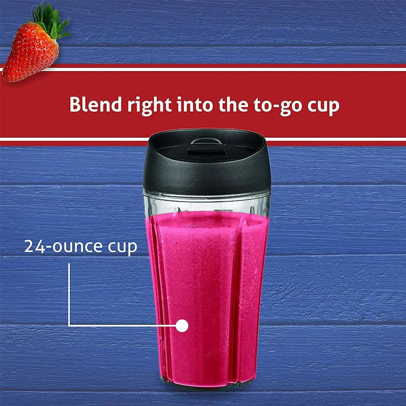 Blender with Glass Jar, 24-Ounce Smoothie Cup, Brushed Nickel - My Homes Goods