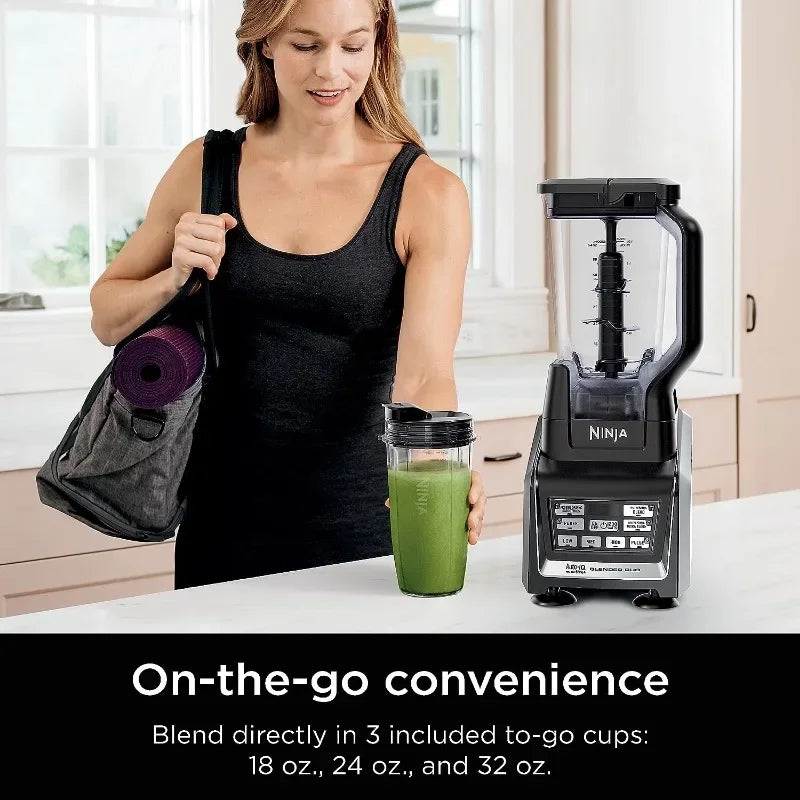 Ninja BL642 Nutri Ninja Personal & Countertop Blender with 1200W Auto-iQ Base, 72 oz. Pitcher, and 18, 24, & 32 oz. To-Go Cups - My Homes Goods