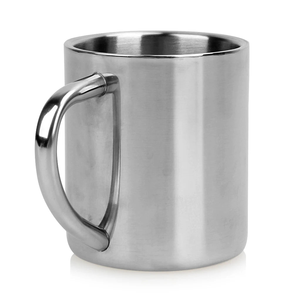 Stainless Steel Coffee Cup Mug Double Wall Insulated Beer Mug Tea Milk Water Thermal Cup with Anti-scald Handle Travel Drinkware - My Homes Goods