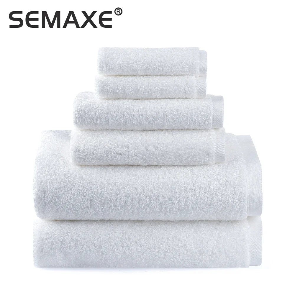 SEMAXE Luxury Bath Towel Set,2 Large Bath Towels,2 Hand Towels,2 Face towels . Cotton Highly Absorbent Bathroom Towels White - My Homes Goods