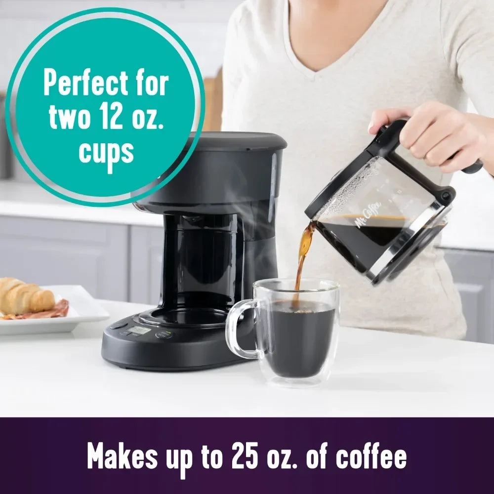 25 Oz Programmable Coffee Maker Brewing Coffee Maker Black - My Homes Goods