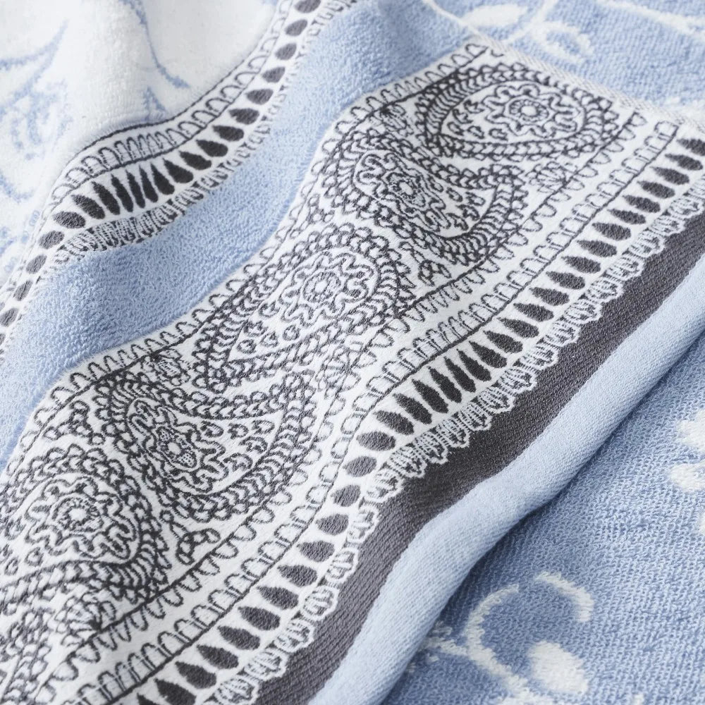 Blue Big Towels for Bath Ophelia 6-Piece Cotton Adult Bath Towel Set the Body Bathroom Large Shower Size Thick Hand Home Textile - My Homes Goods