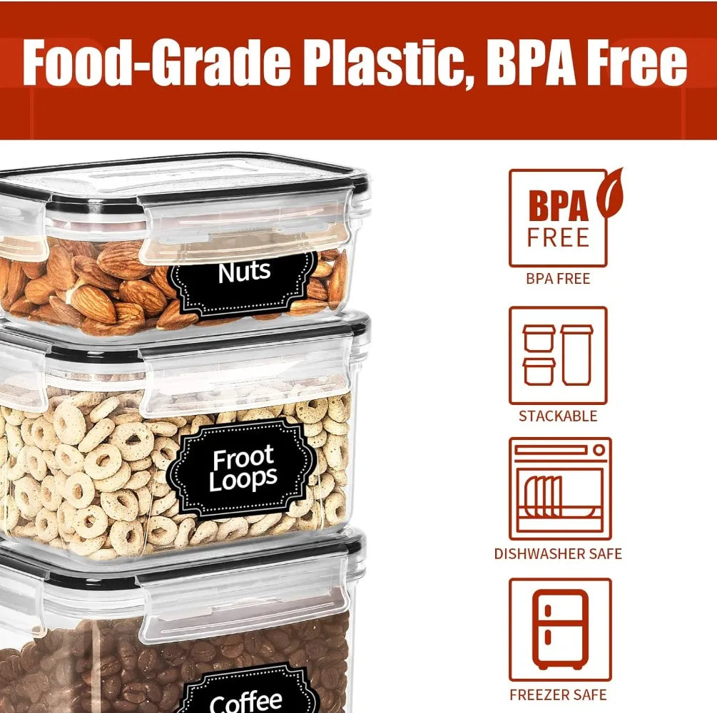 30 Pack Airtight Food Storage Containers for Kitchen Pantry Organization Storage, BPA-Free, Plastic Storage Canisters with Lids - My Homes Goods