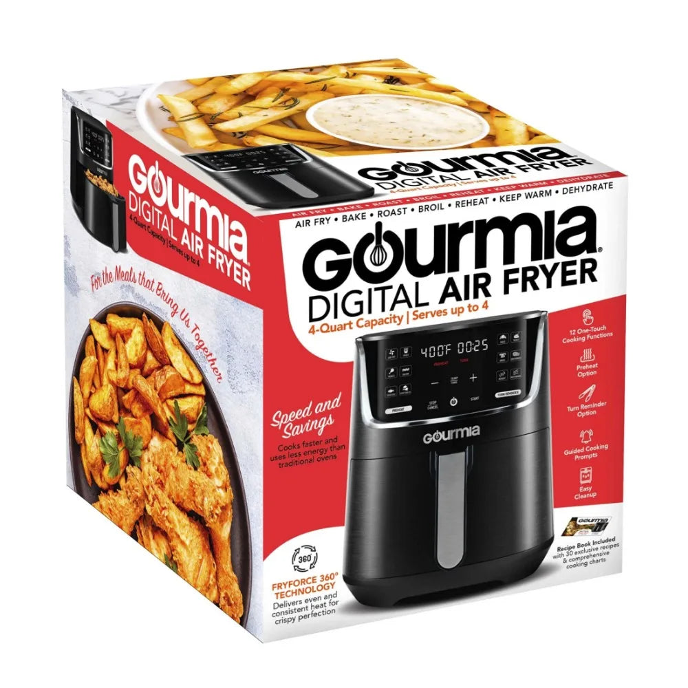 New Gourmia 4-Quart Digital Air Fryer with 12 One-Touch Presets - My Homes Goods