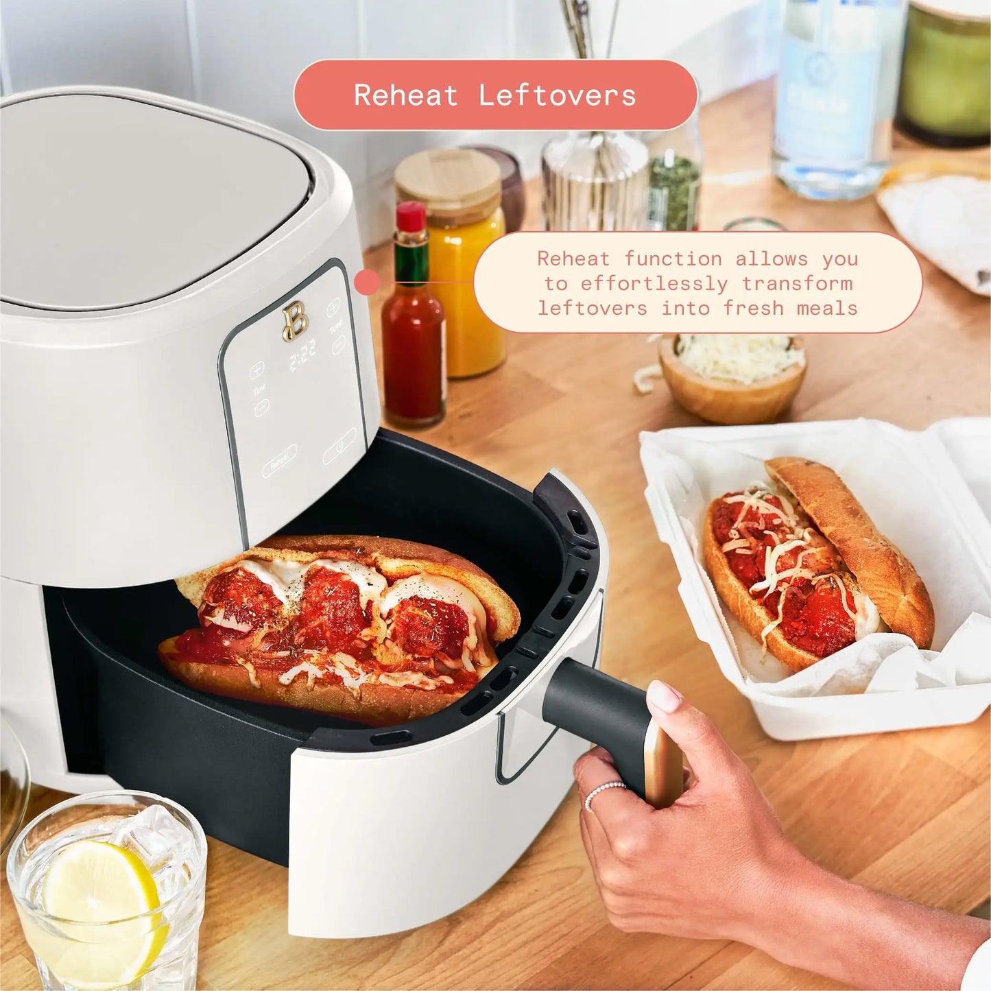 Beautiful 3 Qt Air Fryer with TurboCrisp Technology, Limited Edition Merlot by Drew Barrymore - My Homes Goods